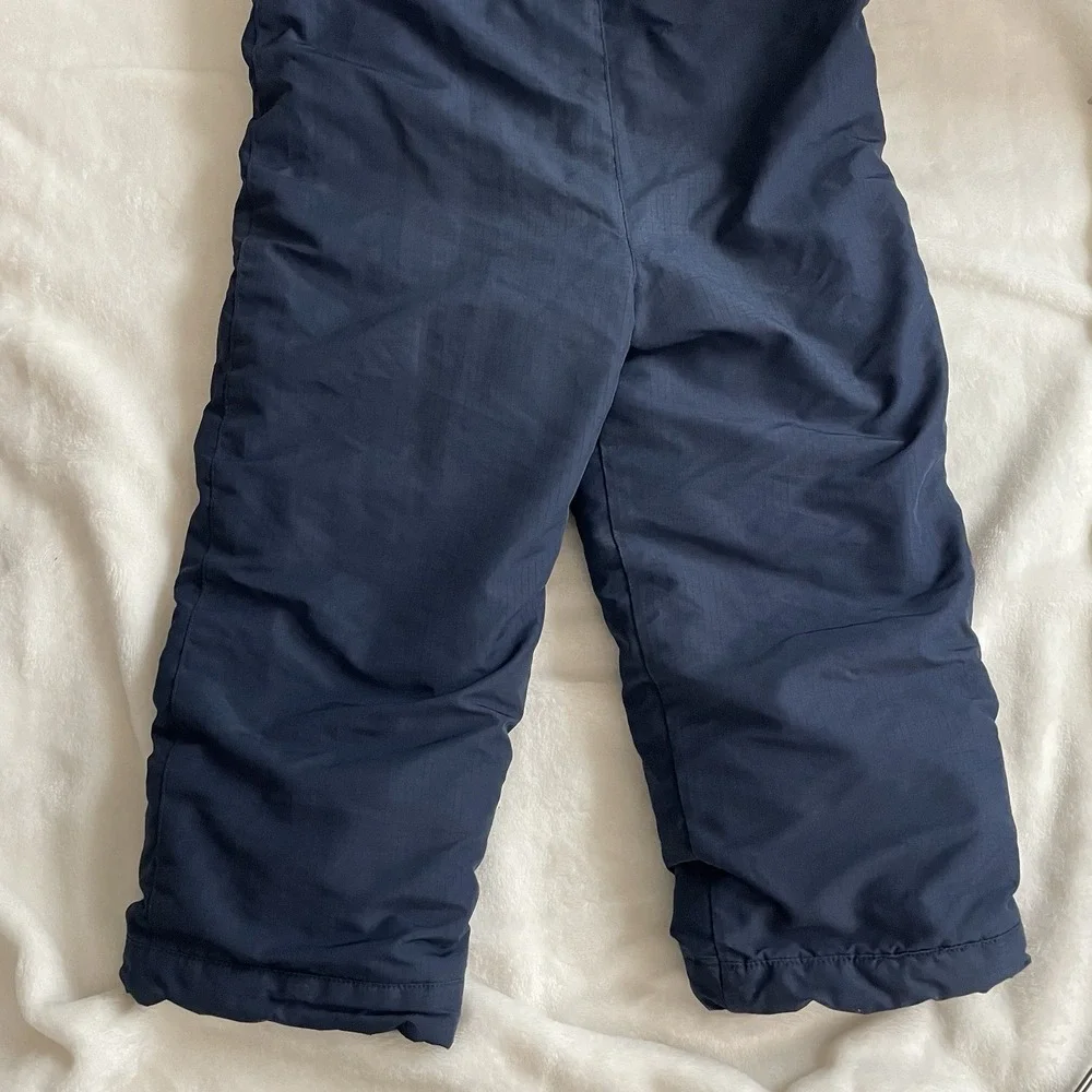 The Childrens Place Kids Navy Blue Fleece Snow Bib Overalls Ski Trip Mountain 4T